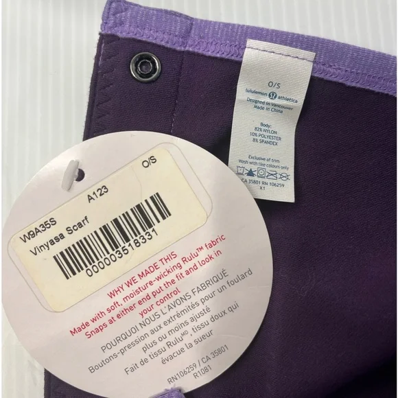 Lululemon Vinyasa Reversible ColorBlock Scarf - Zinfandel Purple/Winter Orchid - Picture 10 of 16